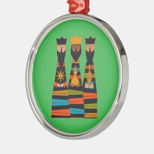 Three Wise Men Modern Mid-Century Metalen Ornament (Links)