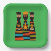 Three Wise Men Modern Mid-Century Papieren Bordje (Voorkant)