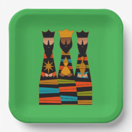 Three Wise Men Modern Mid-Century Papieren Bordje
