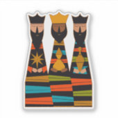 Three Wise Men Modern Mid-Century Sticker (Voorkant)