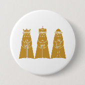 Three Wise Men Modern Nativity Kings Ronde Button 7,6 Cm (Voorkant)