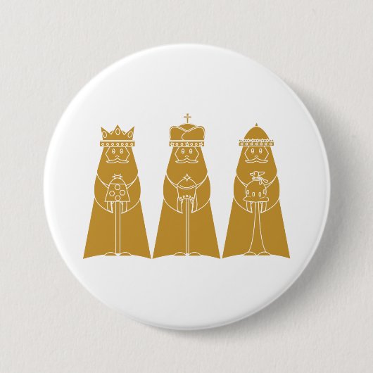Three Wise Men Modern Nativity Kings Ronde Button 7,6 Cm (Voorkant)