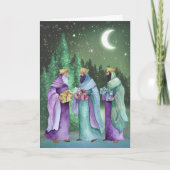 Three Wise Men On Their Sacred Journey Feestdagen Kaart (Voorkant)