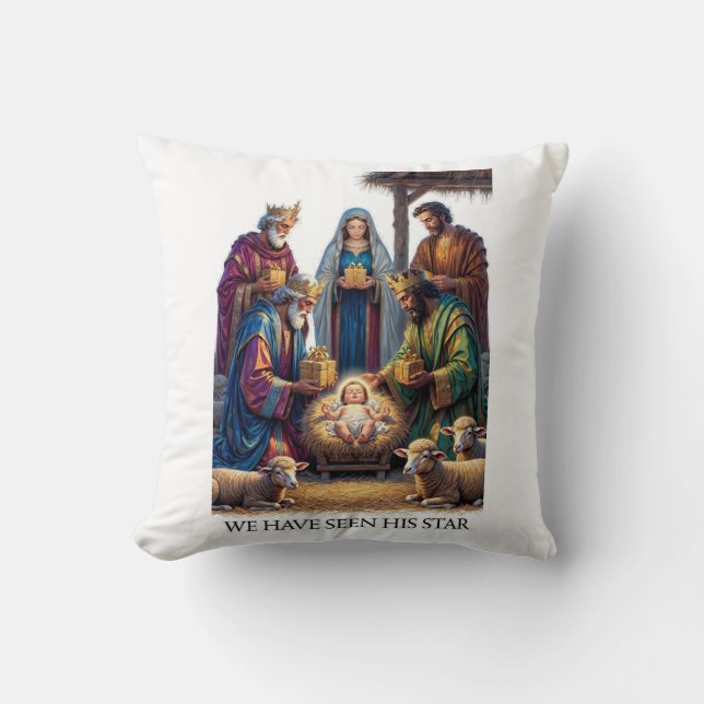 Three Wise Men T-Shirt, Adoration Epiphany Art Kussen (Voorkant)