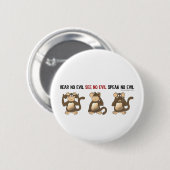 Three Wise Monkeys Buttons (Voorkant /achterkant)