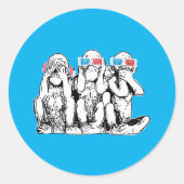 Three Wise Monkeys Classic Sticker (Voorkant)
