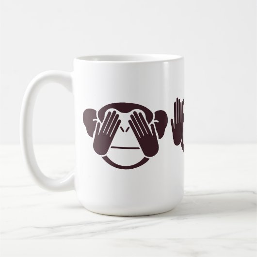 Three Wise Monkeys Design Koffiemok (Links)