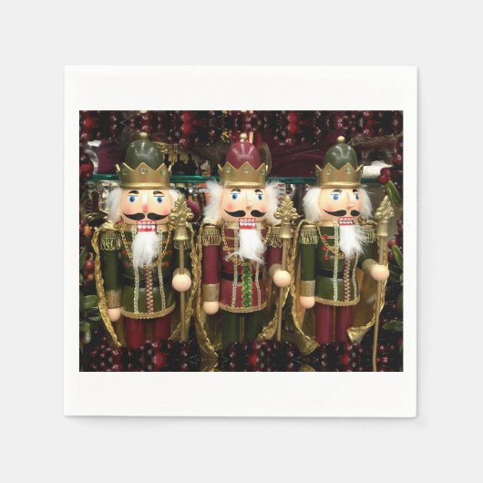 Three Wise Nutcracker Soldiers Christmas Servet (Voorkant)