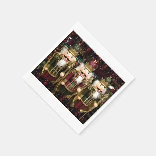 Three Wise Nutcracker Soldiers Christmas Servet (Hoek)