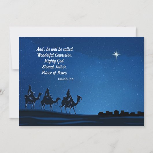 Three Wisemen approach Bethlehem - Personalize Feestdagenkaart (Voorkant)