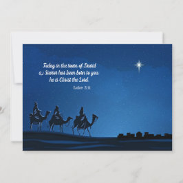 Three Wisemen approaching Bethlehem - Personalize Feestdagenkaart
