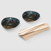 Three Witches Brew Cauldron Full Moon Beach  Handwaaier (Niet-gemonteerd)