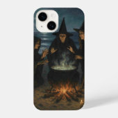 Three Witches Brew Cauldron Full Moon Beach  iPhone Hoesje (Achterkant)