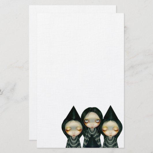 "Three Witchy Sisters" bankierwerk Briefpapier (Voorkant / Achterkant)