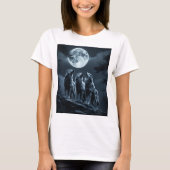 Three Wolves Howling at the Full Moon - Three Wolf T-shirt (Voorkant)