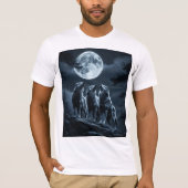 Three Wolves Howling at the Full Moon - Three Wolf T-shirt (Voorkant)