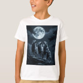 Three Wolves Howling at the Full Moon - Three Wolf T-shirt (Voorkant)