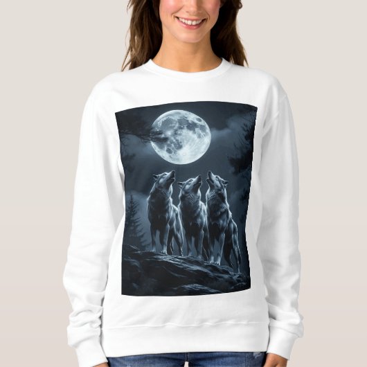 Three Wolves Howling at the Full Moon - Three Wolf Trui (Voorkant)