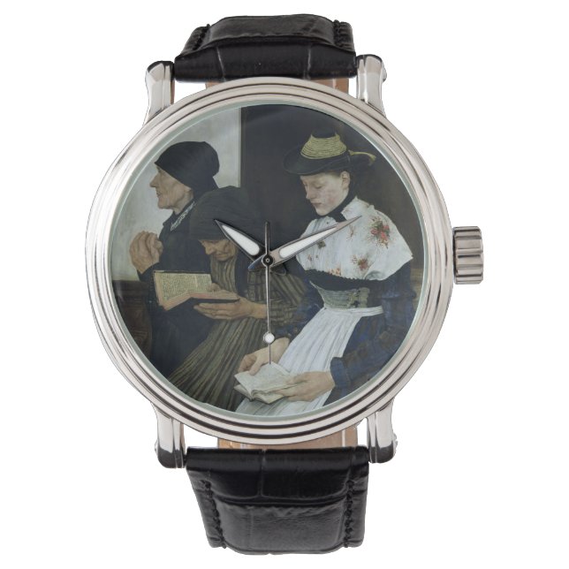 Three Women in Church, 1882 Horloge (Voorkant)