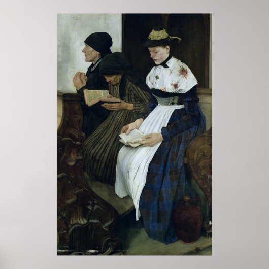 Three Women in Church, 1882 Poster (Voorkant)