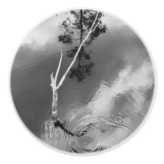 Three Worlds Water Swirl Reflection Keramische Knop