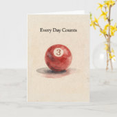 Three Year Anniversary Sobreity Pool Ball Kaart (Gele Bloem)