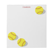 three yellow softballs girls personalized sports notitieblok (Voorkant)