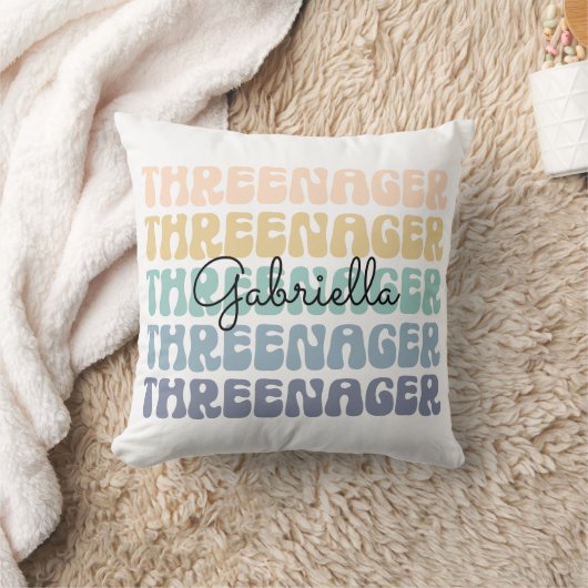 Threenager, 3e verjaardag, Birthday Toddler Name Kussen (Deken)
