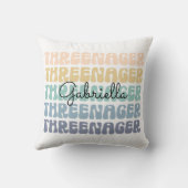 Threenager, 3e verjaardag, Birthday Toddler Name Kussen (Achterkant)