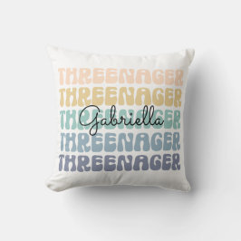 Threenager, 3e verjaardag, Birthday Toddler Name Kussen