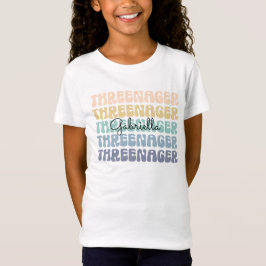 Threenager, 3e verjaardag, Birthday Toddler Name T-shirt