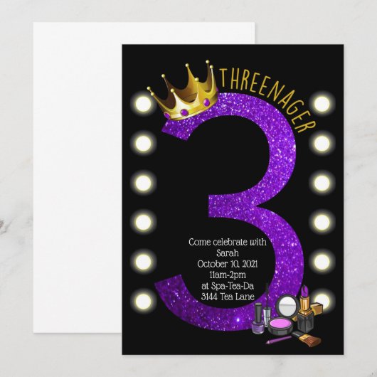 Threenager Birthday Kaart (Voorkant / Achterkant)