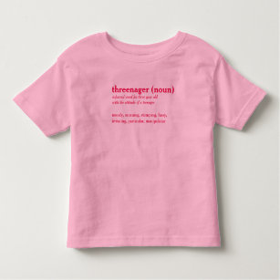Threenager dictionary definition aangepast t-shirt