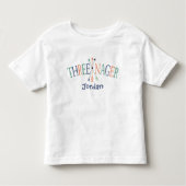 "Threenager" gepersonaliseerde 3-jarige Kinder Shirts (Voorkant)