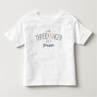 "Threenager" gepersonaliseerde 3-jarige Kinder Shirts