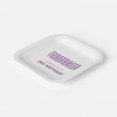 Threenager Naam 3e Verjaardag Lila Papieren Bordje (Gebogen)