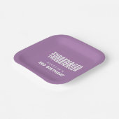 Threenager Naam 3e Verjaardag Witte Tekst Lila Papieren Bordje (Gebogen)