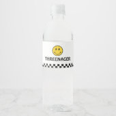 Threenager Retro Boy 3e Verjaardagsfeestje Waterfles Etiket (Voorkant)