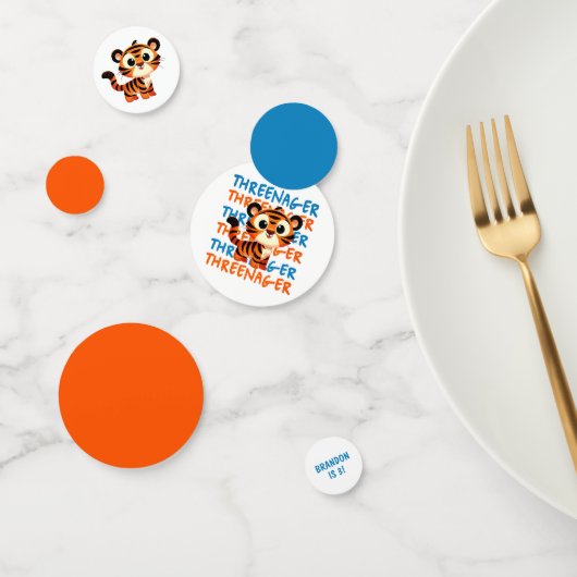 Threenager Tiger Boy 3e Verjaardagsfeestje Confetti (Groep)