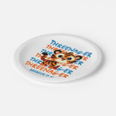 Threenager Tiger Boy 3e Verjaardagsfeestje Papieren Bordje (Gekanteld)