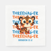 Threenager Tiger Boy 3e Verjaardagsfeestje Servet (Voorkant)