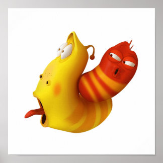 Threepa New Red Yellow Larva also known as Larvae Poster