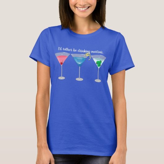 Threetinis Assorted Martinis T-Shirt (Voorkant)