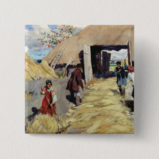 Threshing Floor, 1916 Vierkante Button 5,1 Cm (Voorkant)