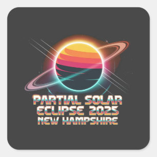 Thrice in a Lifetime 2025 New Hampshire Retro Vierkante Sticker
