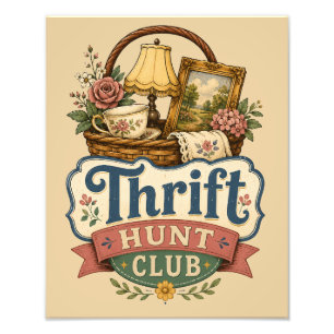 Thrift Hunt Club Vintage Cottagecore Foto Afdruk