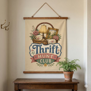 Thrift Hunt Club Vintage Cottagecore Hangend Wandkleed