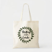 Thriften is mijn Cardio Greenery Canvas tas (Voorkant)