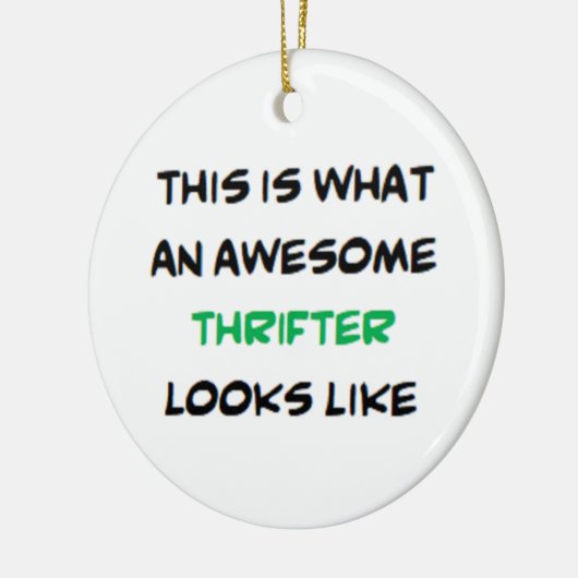 thrifter, awesome keramisch ornament (Links)