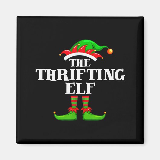 Thrifting Elf Matching Family Group Christmas Part Magneet (Voorkant)